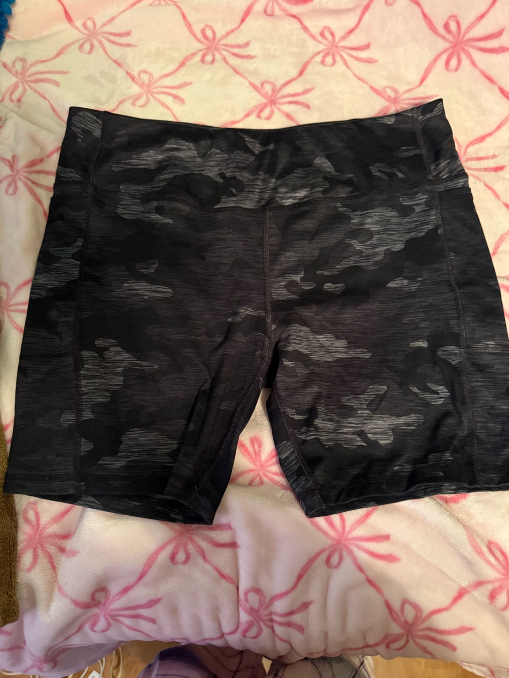 Athletic Works Women's Black & Gray Camo Sleep Shorts
